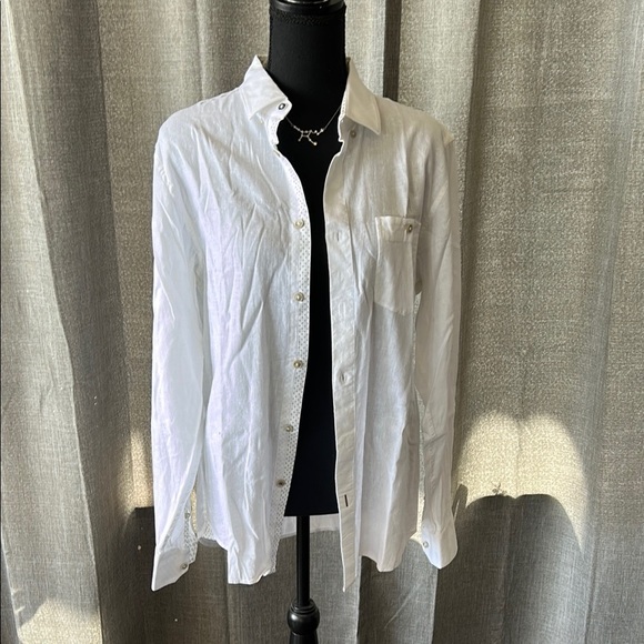 Ted Baker White Casual Button Down Shirt Relaxed Fit - Picture 1 of 6